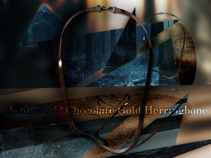 Ladies 24" Dark Chocolate Gold Herringbone