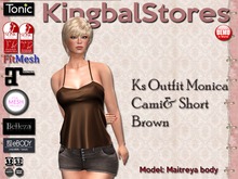 99 KS OUTFIT MONICA CAMI&SHORT BROWN