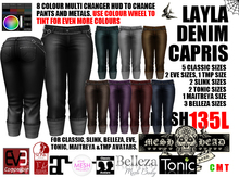 Mesh Head - Layla Denim Capris - CLASSIC / SLINK / MAITREYA / BELLEZA / TONIC / TMP / EVE