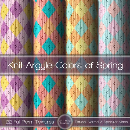 {L} Knit-Argyle-Colors of Spring