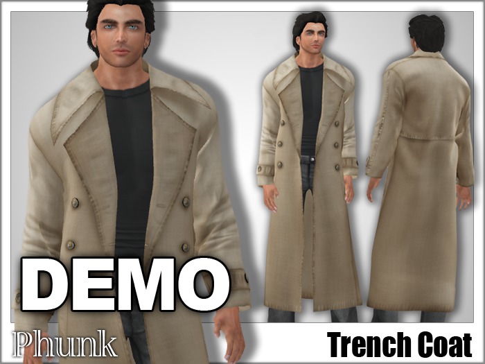 DEMO [Phunk] Mesh Men's Long Trench Coat