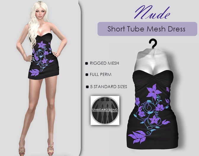 Nude [Short Tube Mesh Dress] Full Perm