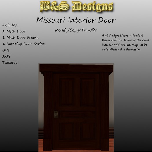 B&S Designs Interior Door 3A Full Permission