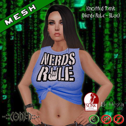 ..:: CODED ::.. Knotted Tank (Nerds Rule - Blue)