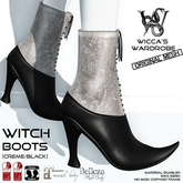 Wicca's Wardrobe - Witch Boots [Cream/Black] [BOXED]