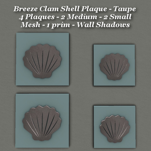 Breeze Clam Shell Plaque Taupe Med & Sm