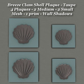 Breeze Clam Shell Plaque Taupe Med & Sm