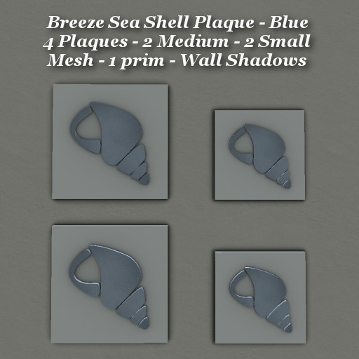 Breeze Sea Shell Plaque Blue Med & Sm