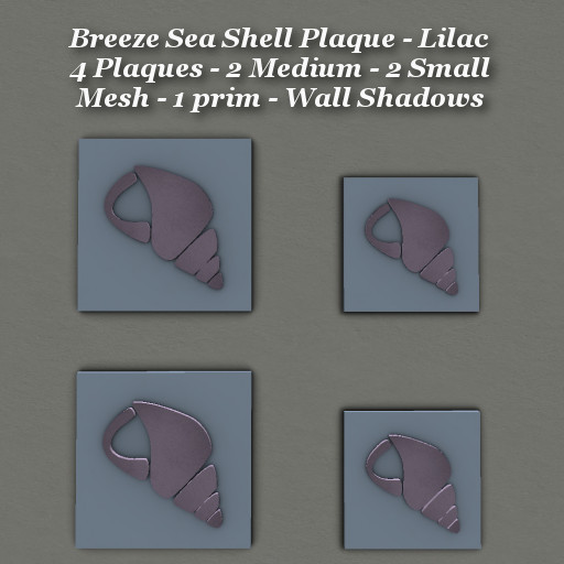 Breeze Sea Shell Plaque Lilac Med & Sm