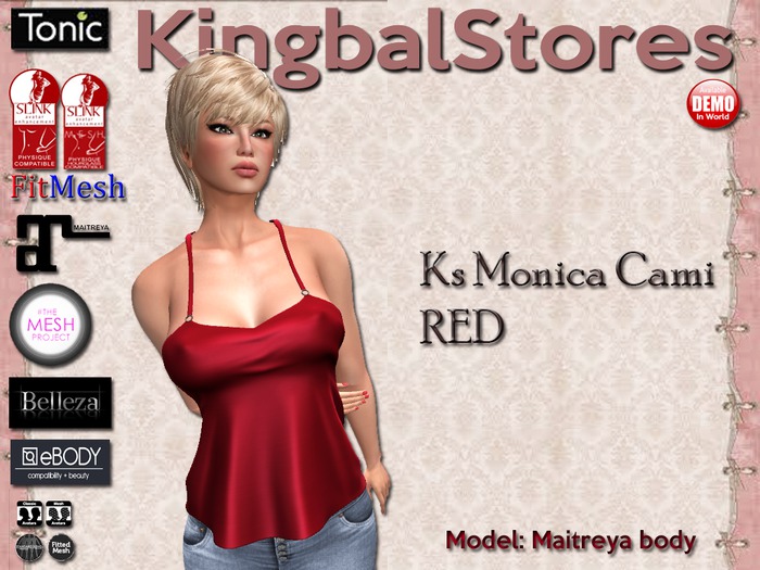 75 KS MONICA CAMI RED