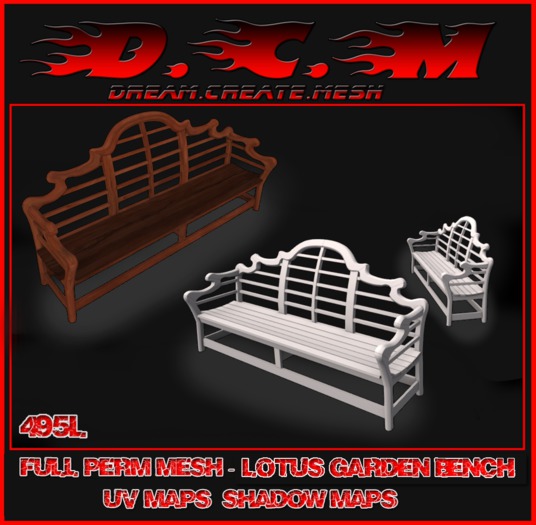 D.C.M Lotus Garden Bench Full Perm Mesh