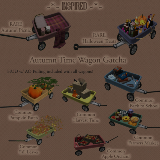 ~*~ Inspired ~*~ Fall Leaves Wagon Gatcha