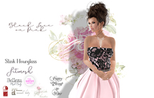 .::Pretty Gown::. Princesse - Black Lace on Pink Ball Gown