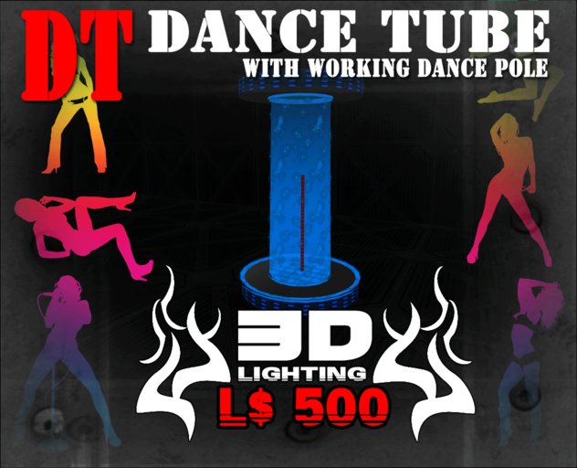 3D Lighting Dance Tubes Blue