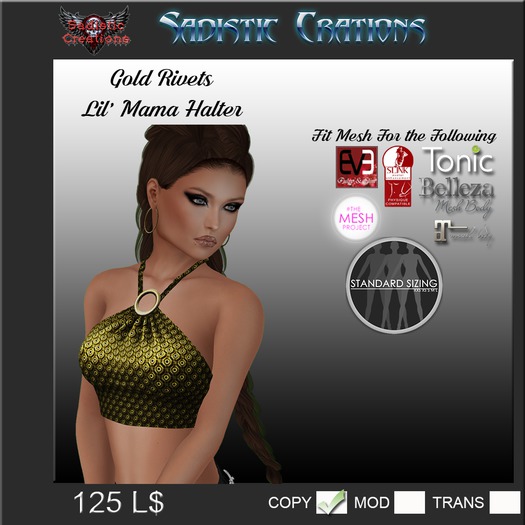 {SC} "Lil Mama" Gold Rivvets