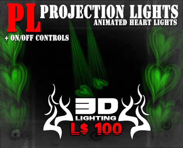 3D Lighting - Projector Heart - Green