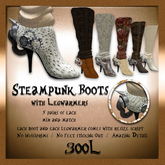 Steampunk Boots 5 pair(boxed)