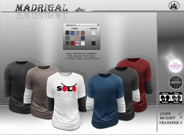 MADRIGAL.: FitMESH Mens MESH Dual Shirt