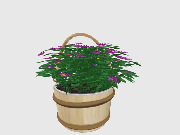 Basket With Plant Purple
