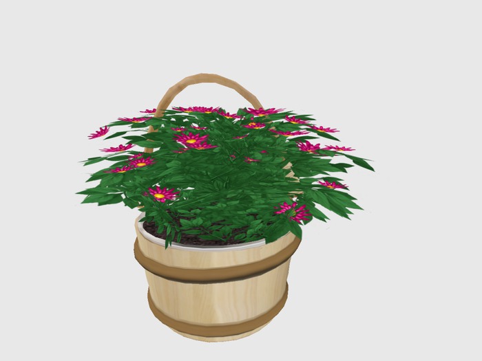 Basket With Plant Pink