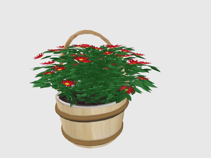 Basket With Plant Red