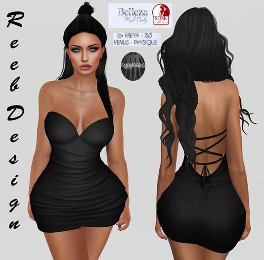 351 Reeb Design Black  cakil mini dress