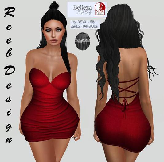 353 Reeb Design Red cakil mini dress
