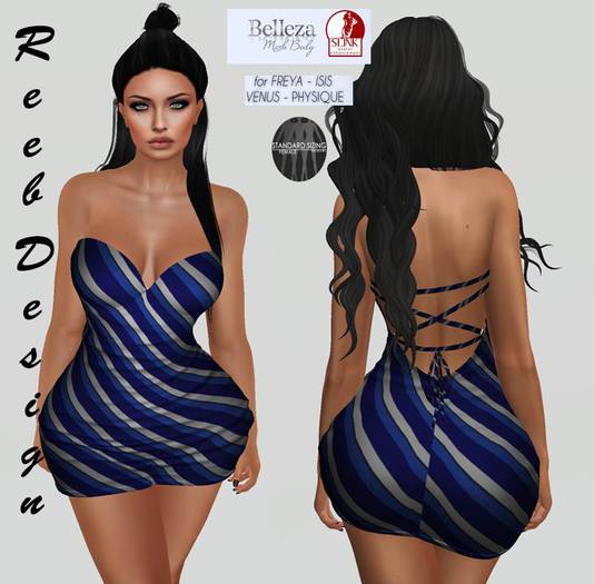 355 Reeb Design Blue cakil mini dress