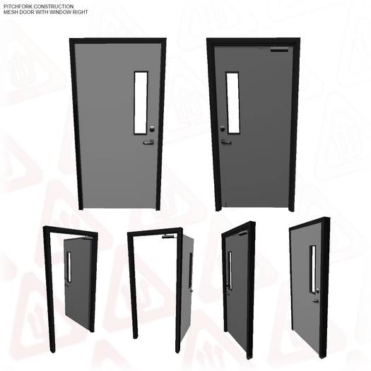 Pitchfork Mesh Door with Window Right (PN-96162)