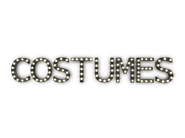 [Px] "COSTUMES" Illuminated Light Bulbs Sign