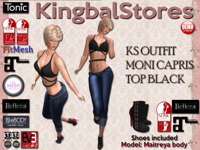 KS OUTFIT  MONI CAPRIS TOP BLACK