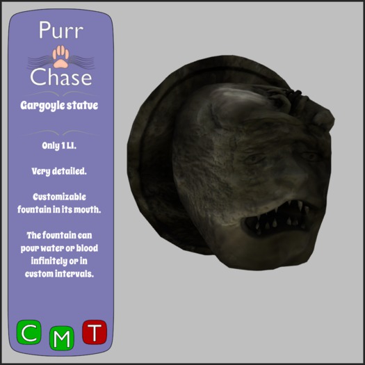[P&C] Gargoyle head wall statue