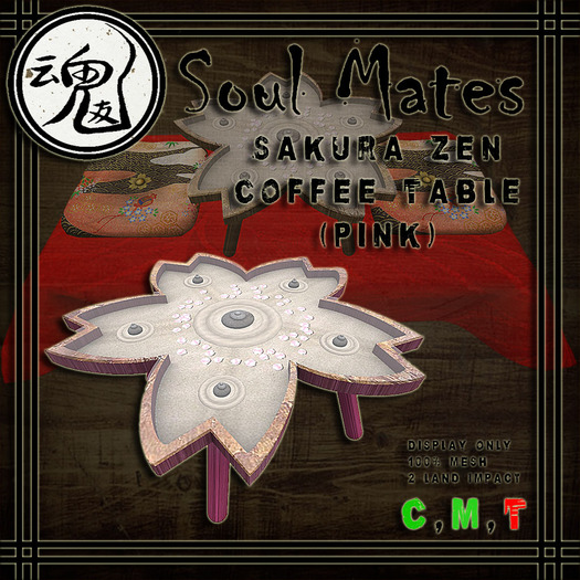 [Soul Mates] Sakura Zen Coffee Table - Pink Box