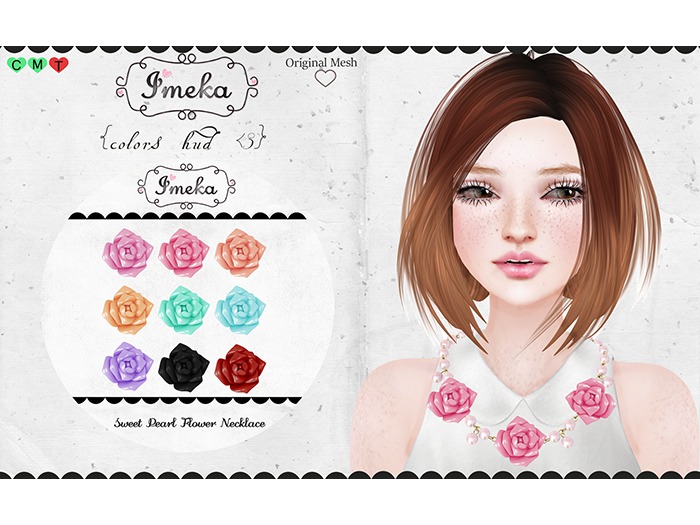 {Imeka} Sweet Pearl Flower Necklace