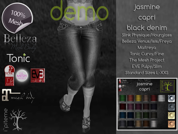 ~i~ Jasmine Capri Black Denim DEMO (Add Me)