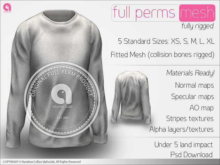 [alpha.lab] Mens MESH Striped LS Shirts - Basic Version