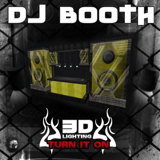 3D Lighting - DJ Booth - Model 1 - Yellow