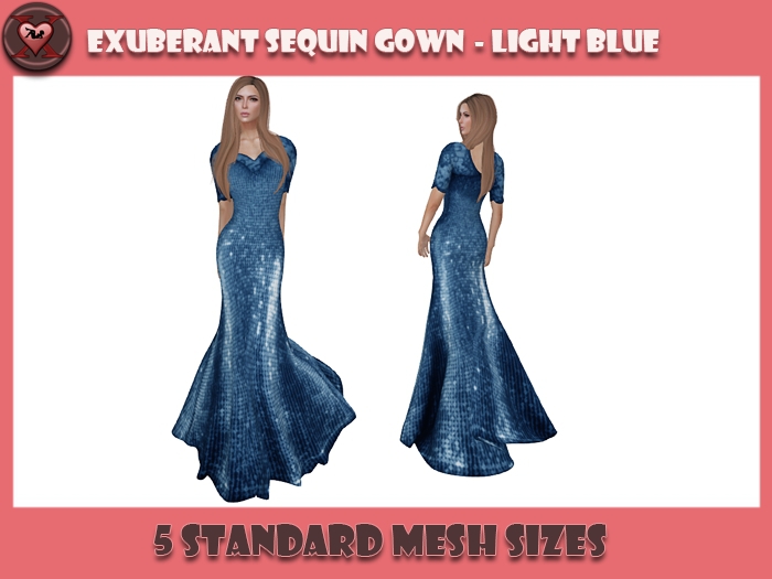 .::X::. - Exuberant Sequin Gown - Light Blue