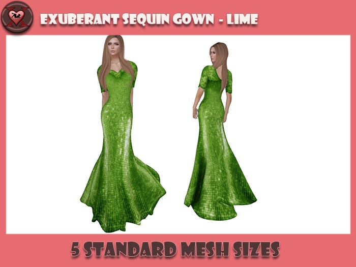 .::X::. - Exuberant Sequin Gown - Lime