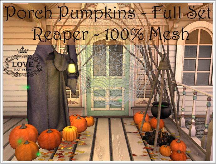 LOVE - PORCH PUMPKINS - REAPER - FULL SET 