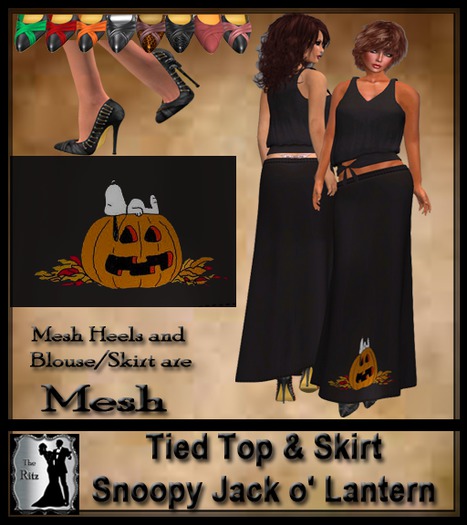 Tied Top & Skirt Snoopy Jack o' Lantern