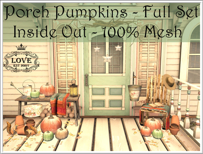 LOVE - PORCH PUMPKINS - INSIDE OUT - FULL SET