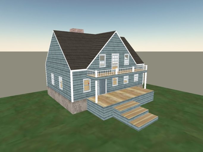 Four Gabled Cape Cod House - Buckland Blue