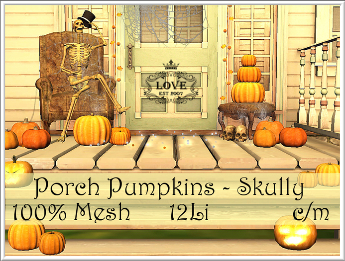 LOVE - PORCH PUMPKINS SKULLY CHAIR (ADD ME & TOUCH SCREEN)