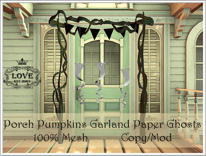 LOVE - PORCH PUMPKINS GARLAND - PAPER GHOST (ADD &TOUCH SCREEN)