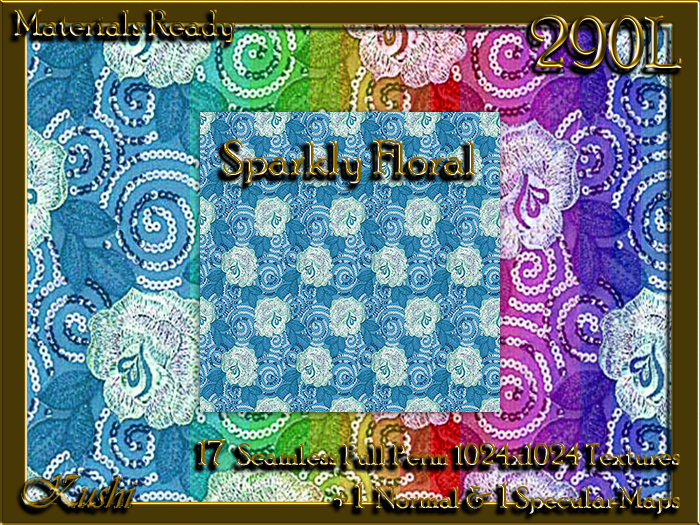 Sparkly Floral Fabric Seamless Textures