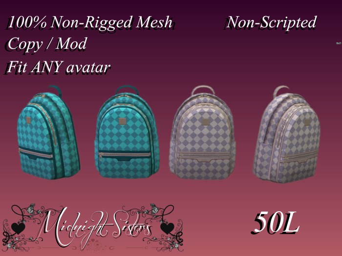 ~:Midnight Sisters:~ Rucksack V2 Checkers Beige