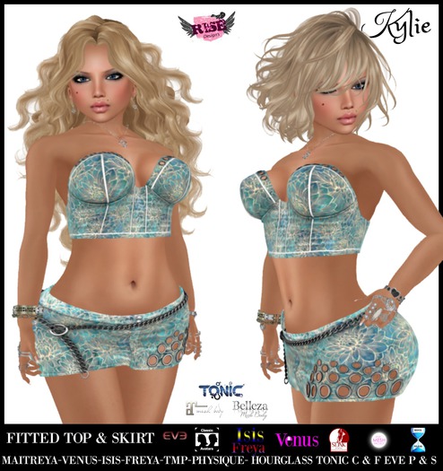 FITTED MESH OUTFIT KYLIE TOP & SKIRT