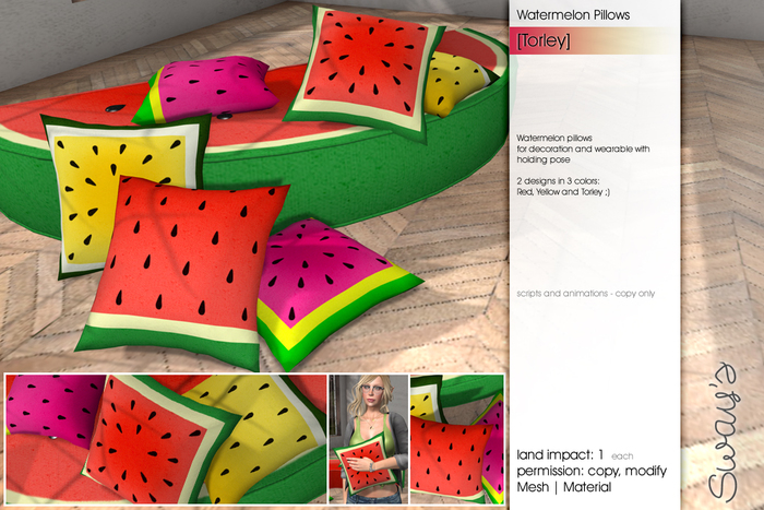 Sway's [Torley] Watermelon pillows