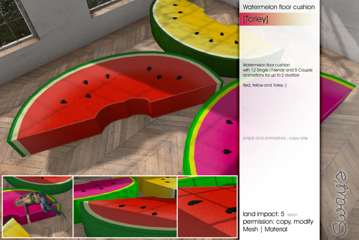 Sway's [Torley] Watermelon floor cushion